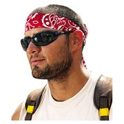 Ergodyne Chill-Its 6700/6705 Bandana/Headband, One Size Fits All, Red Western 12305